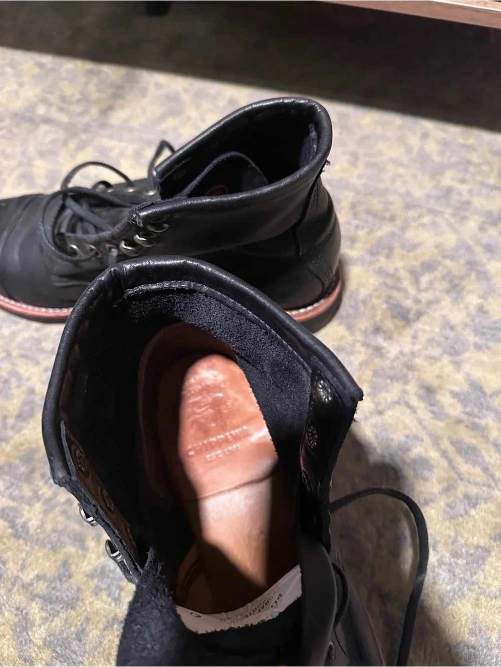 Men's Black Leather Lace-Up Boots